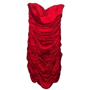 Express red strapless dress size 2